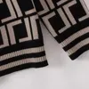 Tasarımcı Kadın Sweaters hırka örgü ceket moda kazak yüksek uç jakard süveter sonbahar kış yüksek kaliteli f mektup alfabe sweetshirt örgü süveter