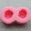 Stampi da forno Stampo in silicone con fiore di rosa a due fori, fondente, zucchero, cupcake, gelatina, caramelle, torta, cioccolato, strumenti per decorare lo stampo