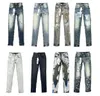 Дизайнерские джинсы фиолетовые мужчины женщины рвут черные Rips Bike Slim Casual Fashion Skinny Patchwork Hip Hop Pantsppnb32h5