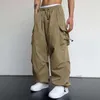 Harajuku ograniczone spożycie ładunków Pochodki mężczyzn streetwear vintage Y2K Hip Hop szerokie joggery nogi workowate swobodne spodnie dresowe Techwear 240124