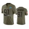 Maglie da calcio personalizzate all'ingrosso Detroit''Lions''Men 1 Jeff Okudah 16 Jared Goff 25 Will Harris Women Youth Olive Salute To Service Limited Jersey