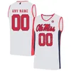 Ole Miss Rebels Basketball College 2 TJ Caldwell Jersey 4 Jaemyn Brakefield 25 Rashaud Marshall 7 Allen Flanigan 11 Matthew Murrell 5 Jaylen Murray Mans Jeune Femme