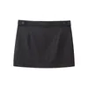 Skirts 2024 Women's Mini Skirt Pockets Pleated Pure Black Denim Sexy Fashion