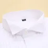 Chemises habillées pour hommes 2024 Chemise à manches longues de haute qualité Tuxedo Col debout Mariage Blanc Bouton de manchette français