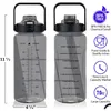 Water Bottles Half Gallon Bottle With Sleeve 64 Oz 2000Ml Motivational St Time Marker To Drink 230224 Drop Delivery Dhhke