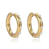 Stud Earrings Elegant Tarnish Free Chunky Hoop With Small Dainty Pearl Stainless Steel Gold Plated For Women