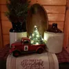 Juldekorationer Red Farm Truck Centerpiece Decor Vintage Pickup With Trees Holiday Party