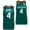 Universität Basketball 15 Norchad Omier Jersey Hurricanes College 4 Bensley Joseph 24 Nijel Pack 1 Michael Nwoko 5 Wooga Poplar für Sportfans Top -Qualität