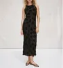 Дизайнерское платье, легкий роскошный шелковый бархатный халат в стиле ретро во французском стиле, облегающее платье без рукавов с вырезом «лодочка»