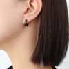 Prix de gros boucles d'oreilles rondes en acier inoxydable, boucle d'oreille plaquée or 18 carats