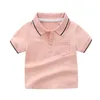 Elegante verão crianças polo camisa de alta qualidade meninos camisetas algodão tecido topos camisetas crianças roupas 240119