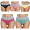 Women's Panties High-waisted Briefs 5 Pack Seamless High Waist Soft Breathable Tummy Control Butt-lifted Underpants Full