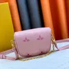 Mirror Quality bags Mini bumbag Designer Waist Bag Luxury belt chest bag pink Silk screen Crossbody Shoulder Bag Womens Wallet M82347