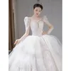 2024 Luxurious Crystal Wedding Dresses Ball Gown wed dress bridal gown blingbling Beading Pearls Sequined Lace vestidos novia Custom Made Bride robes de mariee