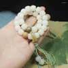 Perles de seau Bodhi en Jade blanc, vente en gros, 10 12mm, Bracelet suspendu pour voiture portable