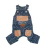 Designer Dog Clothes Luxury Dog Onesie Apparel with Classic Letter, Dog Jumpsuit Overall for Small Dogs Blue Old Flower Dog Pants Classic Jacket XXL A942