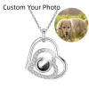 Necklaces New Heart Photo Custom Projection Necklace with Your Image Family Memory Pet Projection Necklace Family Memory Personalized Gift