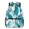 School Bags Backpack Women Green Leaves Pattern 2024 Bagpack Travel
