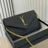 Y S -Shaped Designer Bag Bolsas de Ombro Bolsas de Luxo Carteira Feminina Porta-cartões Moda Cor Sólida Sacolas Clássicos Diagonal Elegante Envelope Bezerro Preto