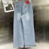 Reunindo calças de carta jeans para mulheres designer moda denim calça estilo rua perna reta jean calças