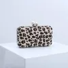 Sacos de noite mulheres leopardo impressão casamento cocktail festa nupcial couro embreagem bolsa bolsa de ombro