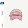 Ballkappen Korean Letter Cloth Label Baseballmütze für Männer und Frauen Frühling Sommer gewaschen Street Fashion verstellbare Sport Hip-Hop-Kappe