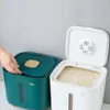 Contenedor de almacenamiento de arroz de 10 L, tarro sellado de grano, recipiente hermético para alimentos secos de calidad alimentaria, contenedor de organización de despensa de cocina de plástico 240124