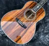 40 All Koa Wood OOO acoustic guitars Real abalone set ebony fingerboard electric guitars 258