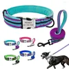 Collari per cani Set collare e guinzaglio imbottiti morbidi Set personalizzato riflettente in nylon personalizzato per cani di taglia piccola, media e grande