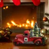 Juldekorationer Red Farm Truck Centerpiece Decor Vintage Pickup With Trees Holiday Party