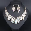 Kettingen Dubai bruiloft sieraden sets strass crystal statement bruids ketting oorbellen sets