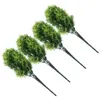 Dekorativa blommor 4 PCS Office Decor Artificial Plant Model Green Grass Flower Arrangement Fake Desktop Plastic Faux Simulation Stem