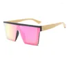 Occhiali da sole in legno di bambù quadrati design di marca moda uomo donna rivestimento specchio occhiali da sole occhiali da sole UV400