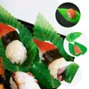 Derenwaren Sets 200 PCS Sashimi Bladeren Mat Green Artificial Tray Sushi Decor Grass Plate Leaf Adornment PP Ornament