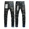 Purple Jeans Designer Fashion Casual Minimalist Black Blue Jeans Slim Skinny Stretch Luxury Patchwork Stacked Ripped Graffiti Jogging Pants