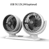 Ventilateurs 3 vitesses Mini ventilateur de refroidissement de voiture ventilateur électrique automatique portatif Cool USB 12V ventilateur à double tête pour voiture maison bureau circulateur d'air