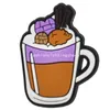 Kız Icecream Kahve Sütü Çay Taklemleri Anime Charms Toptan Çocukluk Anıları Komik Hediye Karikatür Takımları Ayakkabı Aksesuarları PVC Dekorasyon Toka Yumuşak Kauçuk