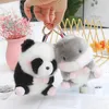 13cm Kawaii Hamster Chicken Panda Rabbit Pig Cow Plush Keychain Cute Soft/Cartoon Animal schoolbag Pendant kids girl gifts 240122