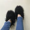 Free shipping Platform Plush Slides Slippers Men Woman Keep warm warm with plush Light weight Large size super soft soles Flat Winter sandals 36-49