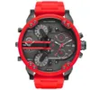 Montre brésilienne à grand cadran rouge pour hommes, décontractée, grande montre de sport militaire, DZ7370, cadeau 292v