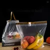 Sacos de armazenamento pacote transparente bolso saco de viagem alimentos bebidas frutas embalagem alça de compras cordão presente de cozimento plástico