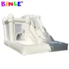 Gonflable 3 en 1 blanc gonflable maison de rebond PVC commercial château gonflable Jumper videur sautant combo avec fosse à balles et toboggan pour photos