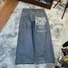 Jeansy męskie jnco buggy y2k męskie kieszenie hopowe niebieskie vintage dżinsowe spodnie harajuku gotyckie szerokie spodnie deskorolki