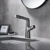 Robinets d'évier de salle de bains, robinet de levage et de traction à deux fonctions pour lavabo de sortie d'eau avec mélangeur de lavage par galvanoplastie chromée