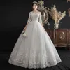 Meilleure vente robe de mariée 2024 Scoop manches longues longueur de plancher dentelle Appliques robes de mariée robes de mariée personnalisé robe de Noivas