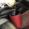 Interior Accessories Universal Car Trash Can Collapsible Double-Layer Leather Garage Bag Center Console Storage Leak-proof Waterproof