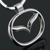 5 unids / lote Moda llaveros con logotipo de coche Mazda llaveros con logotipo de coche llaveros de tungsteno y cuero accesorios para coche keyrings227Z