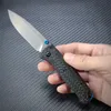 BM 533 Mini Bugout Pocket Folding Knife S90V Satin Plain Blade Carbon Fiber Handles Outdoors Tactical Self Defense Survival Tools BM533-3