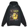 Lebron James American Printed Washed Old Sweatshirt Unisex Loose Hooded