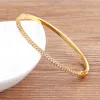 Braccialetti di alta qualità colorati di colore bianco con zirconi sottili in oro giallo 14k per le donne, gioielli eleganti, regali alla moda